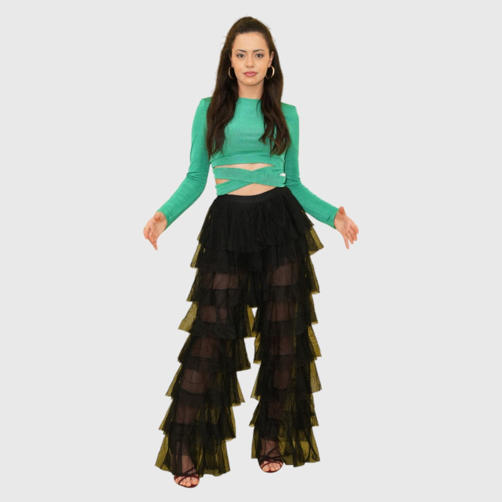 Cross Body Top Green