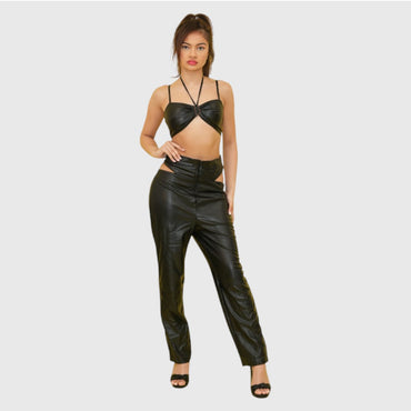 Roena Black Cut Pant Set