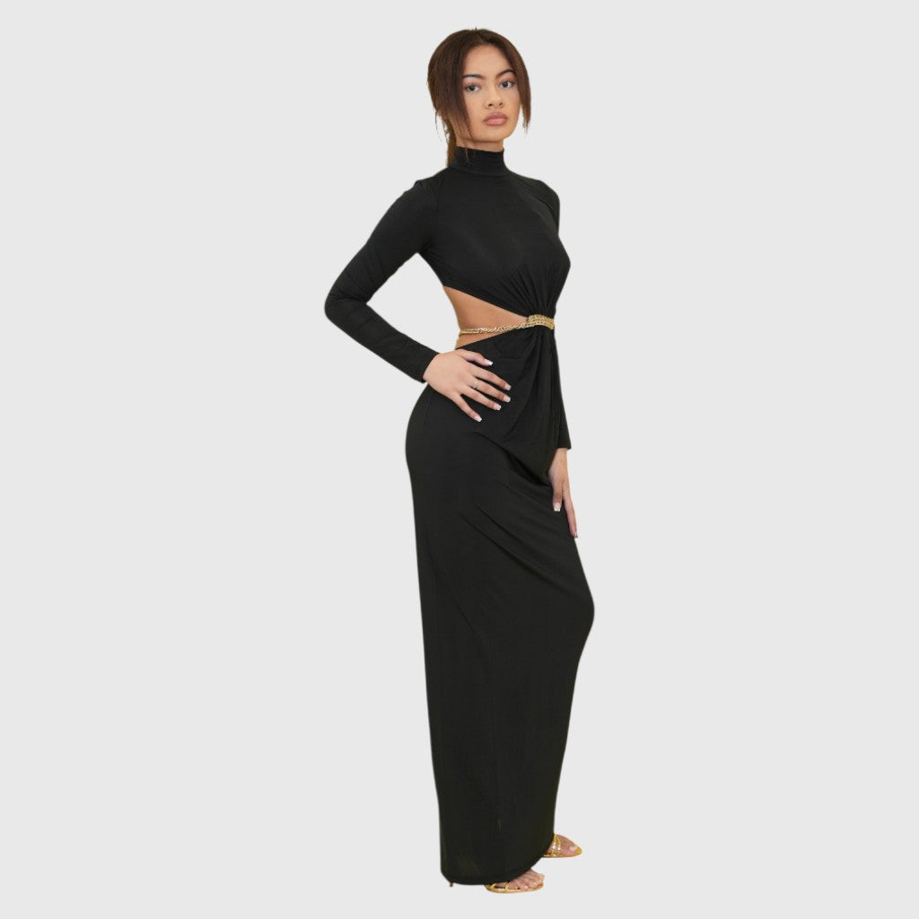 Black Chainy Sultory Dress (Long)