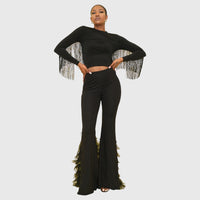 Black Frills Trouser