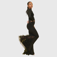 Black Frills Trouser