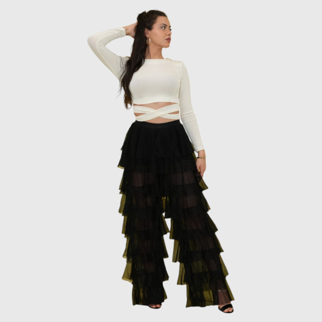 Black Layered Trouser