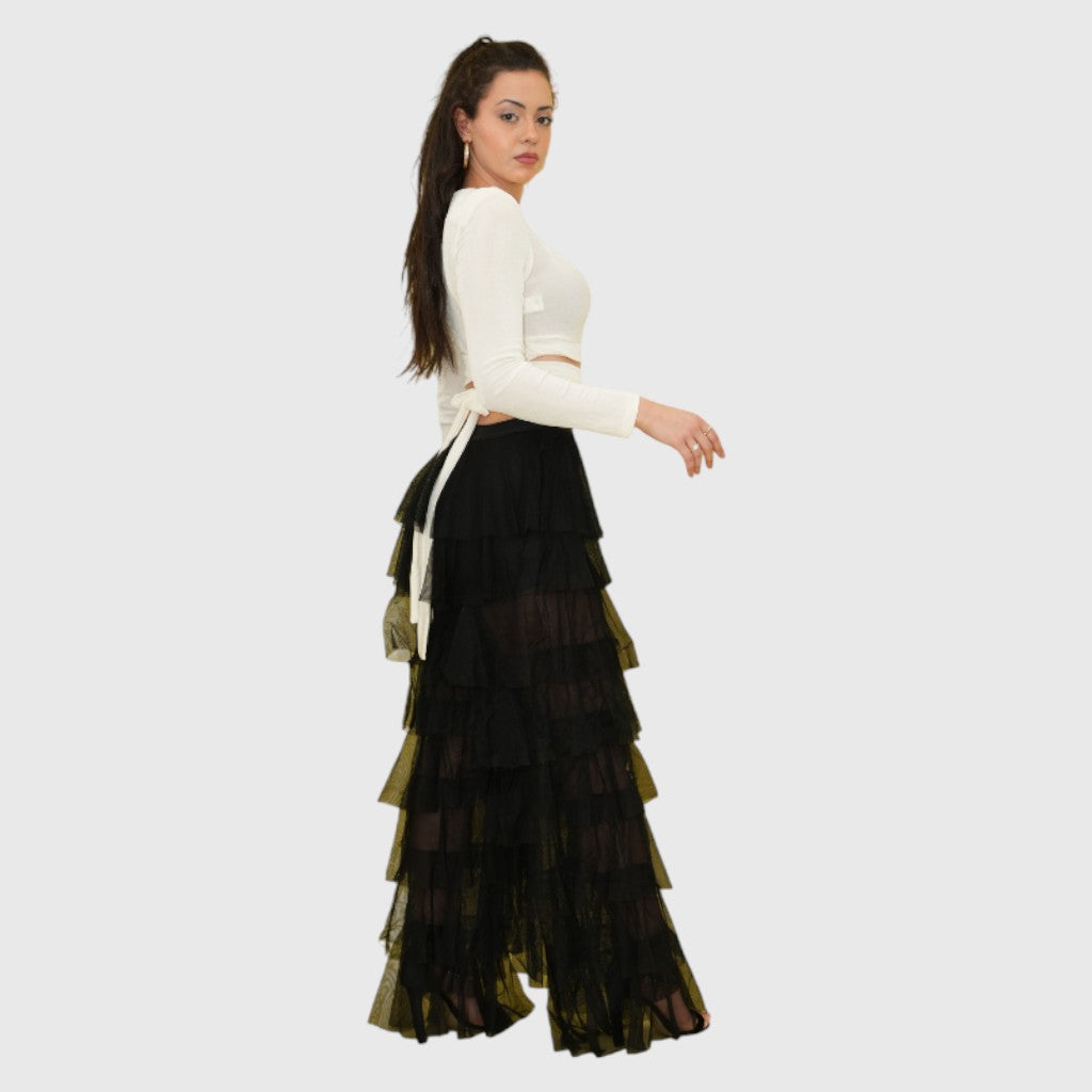 Black Layered Trouser