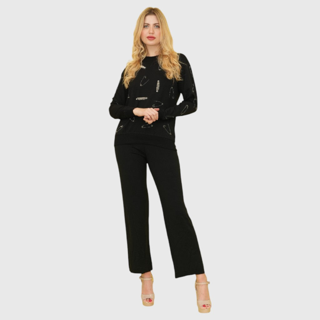 Black Safety Pin Cardigan