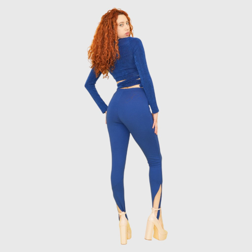 Blue Cross Body Top
