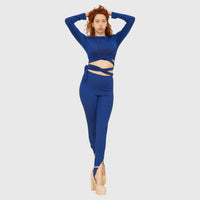 Blue Cross Body Top