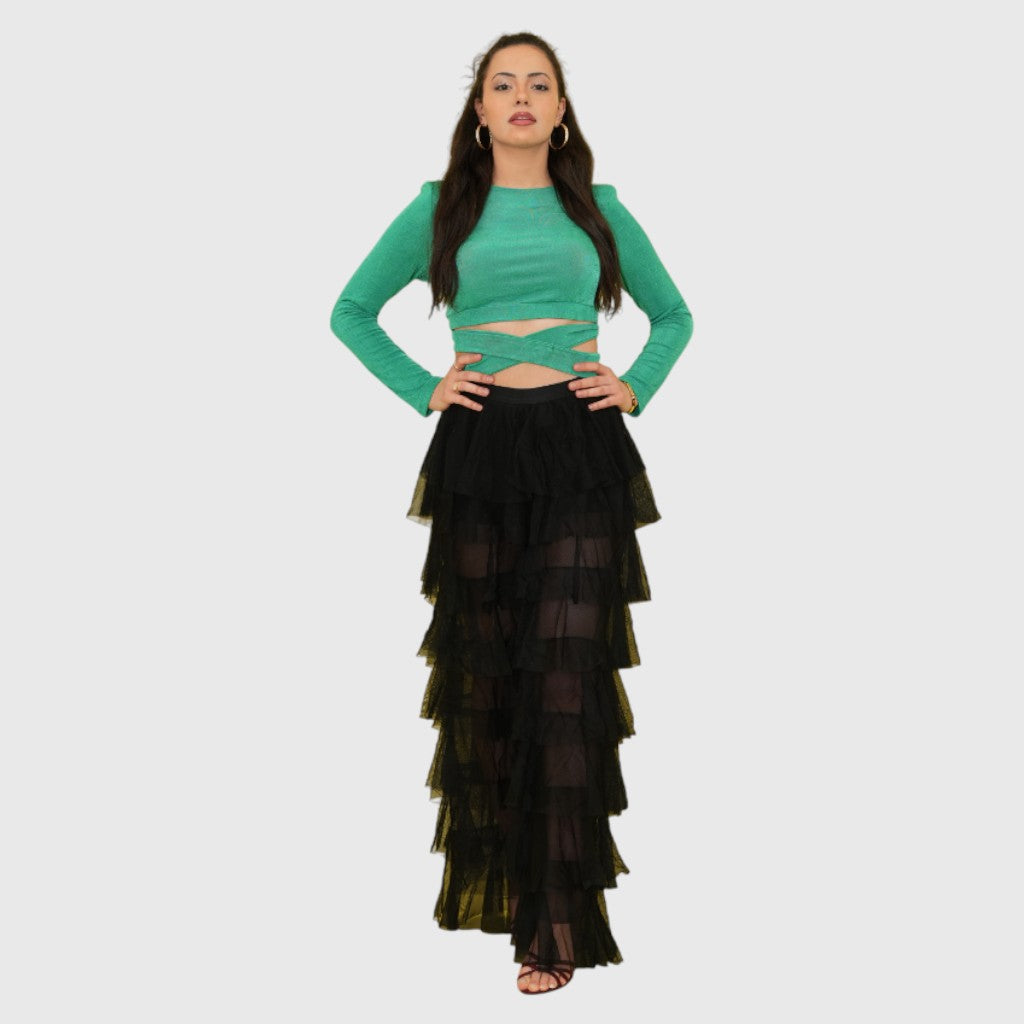 Cross Body Top Green