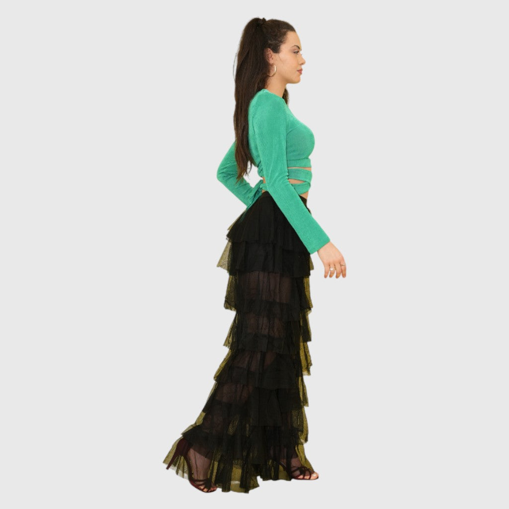 Cross Body Top Green