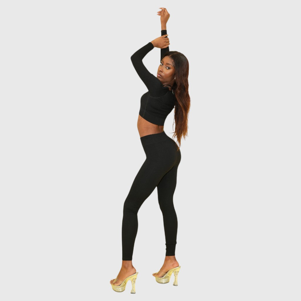 Cross Top Black and Long Pants