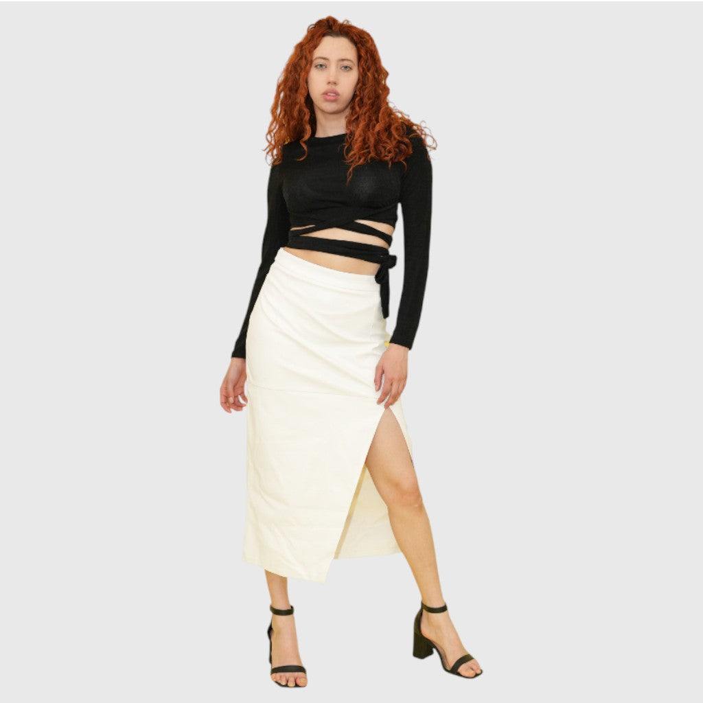 Koyena Leather Skirt